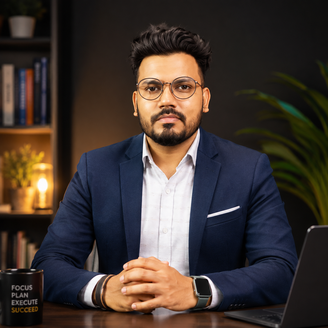 Ram Sir, Cambridge International AS & A Level Commerce educator, at his desk